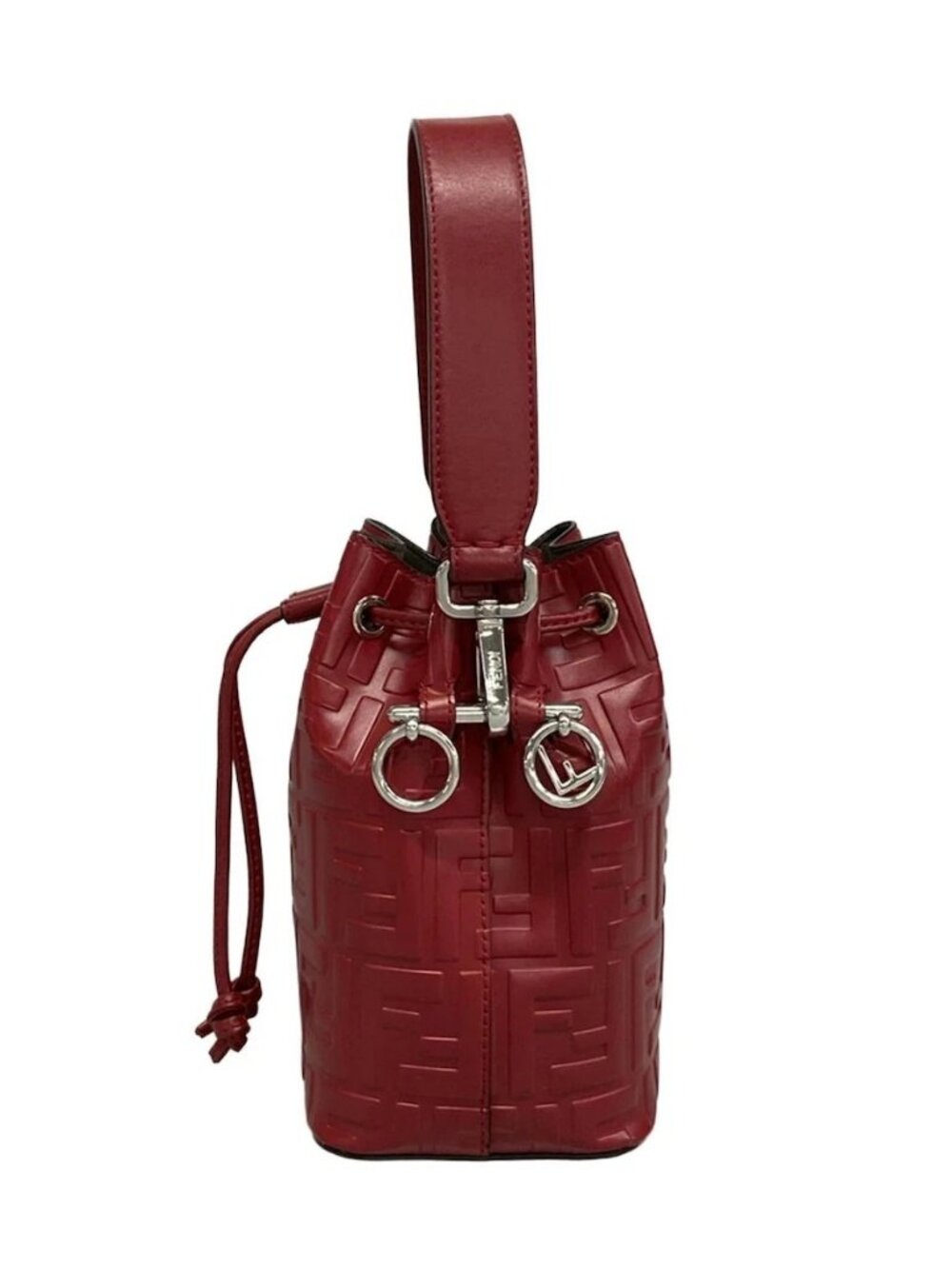 FENDI Mini Montresor, Zucca pattern 8BS010 Red Leather Handbag - Picture 5 of 15